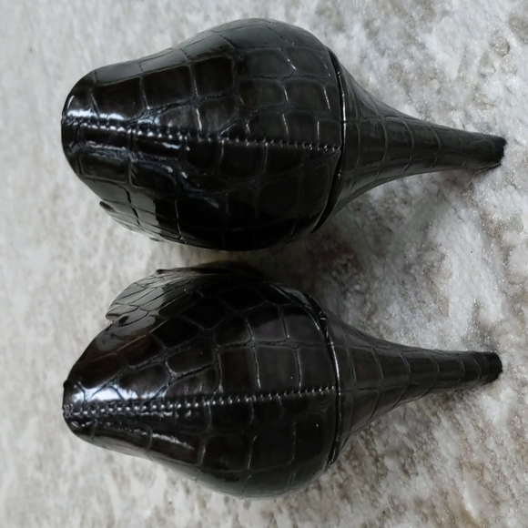 Soft Style Hush Puppies Crocodile Lightweight Heels Pumps 7.5M Black Brown - Picture 11 of 16